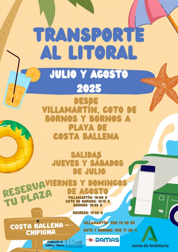 Este jueves comienza en Villamartín el programa “Transporte al litoral”