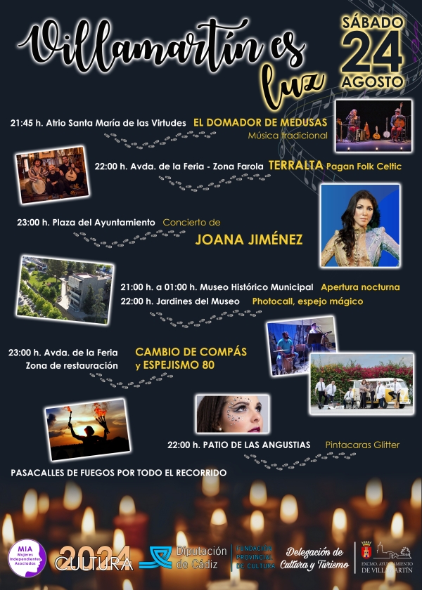 Este sábado, “Villamartín es luz”, una noche en blanco iluminada por 3.000 velas, conciertos de música y pasacalles de fuego